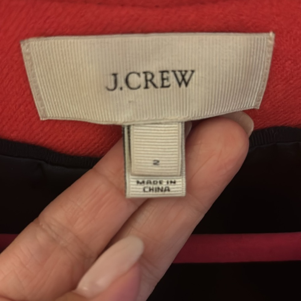 J. Crew Women's Wool Pink/Navy Jacket- Military Style Size 2 - Picture 13 of 13